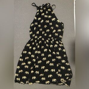 Navy Elephant Print Dress